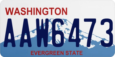 WA license plate AAW6473