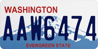WA license plate AAW6474