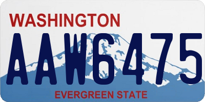 WA license plate AAW6475
