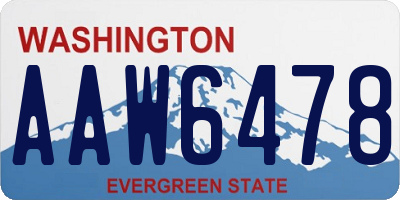 WA license plate AAW6478