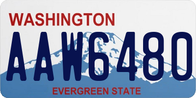WA license plate AAW6480