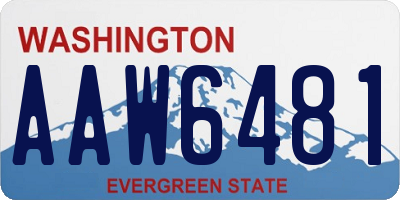 WA license plate AAW6481