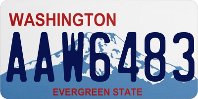 WA license plate AAW6483