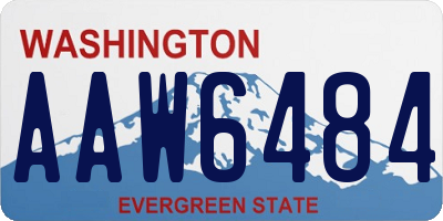 WA license plate AAW6484