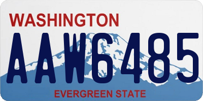 WA license plate AAW6485