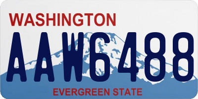 WA license plate AAW6488
