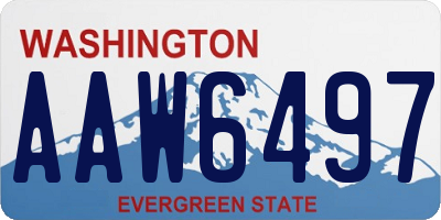 WA license plate AAW6497