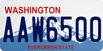 WA license plate AAW6500