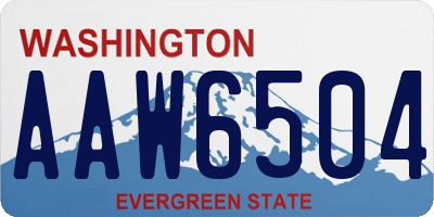 WA license plate AAW6504