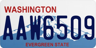 WA license plate AAW6509