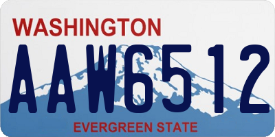 WA license plate AAW6512