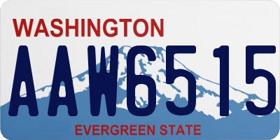 WA license plate AAW6515