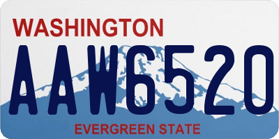 WA license plate AAW6520