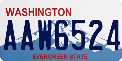 WA license plate AAW6524
