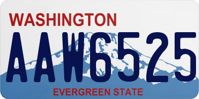 WA license plate AAW6525
