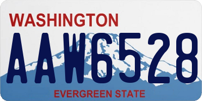 WA license plate AAW6528
