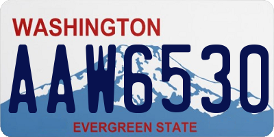 WA license plate AAW6530