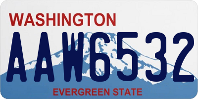WA license plate AAW6532