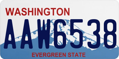WA license plate AAW6538