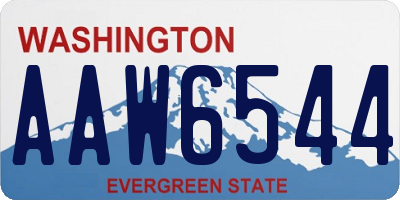 WA license plate AAW6544