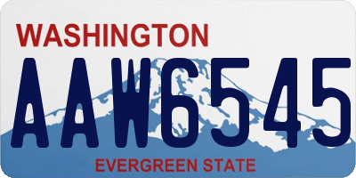 WA license plate AAW6545