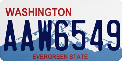 WA license plate AAW6549