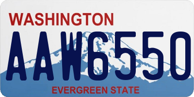 WA license plate AAW6550