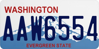 WA license plate AAW6554