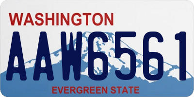 WA license plate AAW6561