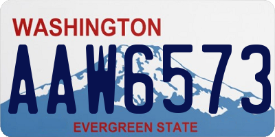 WA license plate AAW6573