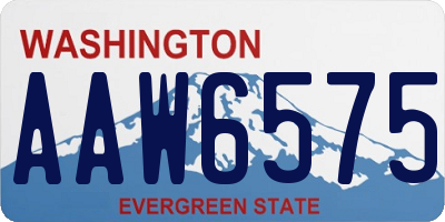 WA license plate AAW6575