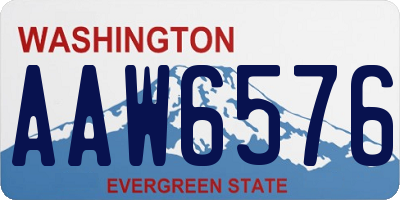 WA license plate AAW6576