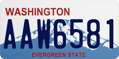 WA license plate AAW6581
