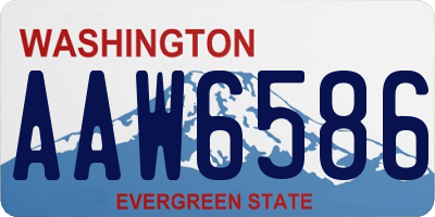WA license plate AAW6586