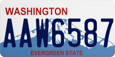 WA license plate AAW6587