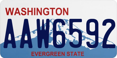 WA license plate AAW6592