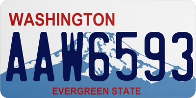 WA license plate AAW6593
