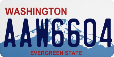 WA license plate AAW6604