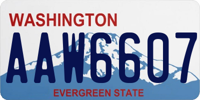WA license plate AAW6607
