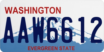 WA license plate AAW6612