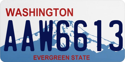 WA license plate AAW6613