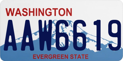 WA license plate AAW6619