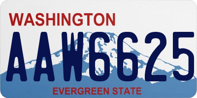WA license plate AAW6625
