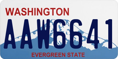 WA license plate AAW6641