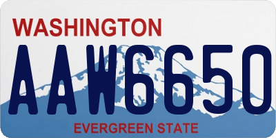 WA license plate AAW6650