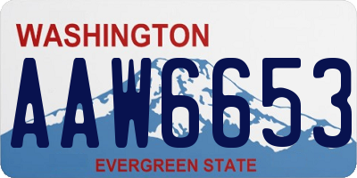 WA license plate AAW6653
