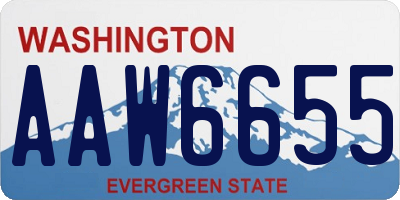WA license plate AAW6655