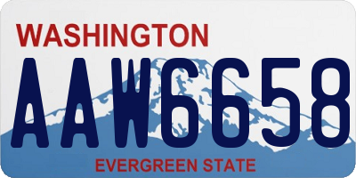 WA license plate AAW6658