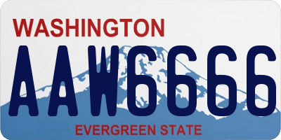 WA license plate AAW6666