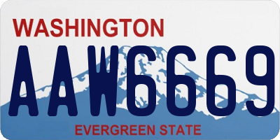WA license plate AAW6669